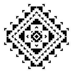Geometric ethnic pattern art. American, Mexican style. Background Aztec tribal ornament. Design for fabric, clothing, textile, logo, symbol.