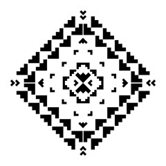Geometric ethnic pattern art. American, Mexican style. Background Aztec tribal ornament. Design for fabric, clothing, textile, logo, symbol.