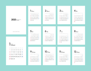simple design 2023 calendar collection