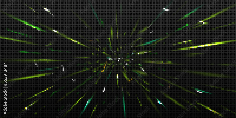 Aufkleber sparks in motion with blur, speed light effect. flare with green lines perspective view. overlay zoo