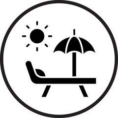Sun Bed Icon Style