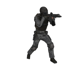 3d rendering realistic special police guard