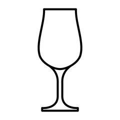 Wine glass outline icon. Glass for alcoholic drinks, illustration