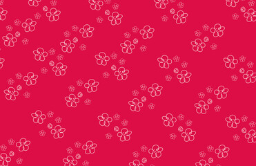 Fototapeta na wymiar 梅の花模様の包装紙をイメージしたデザイン　赤