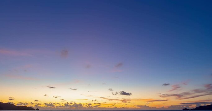 Beautiful Time lapse of Majestic sunrise or sunset sky landscape, Amazing light of nature cloudscape sky and Clouds moving away rolling,Colorful sunrise cloud, Footage timelapse Travel background