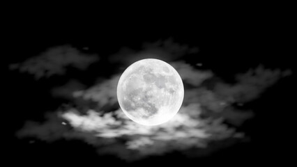Realistic vector full moon in the sky