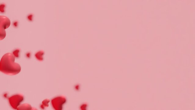 valentine's day concept. many hearts floating on pink background with copy space. vertical