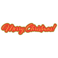 A transparent Merry Christmas card design element.