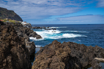 Fototapeta na wymiar Coastline at Porto Moniz, Madeira island, Portugal