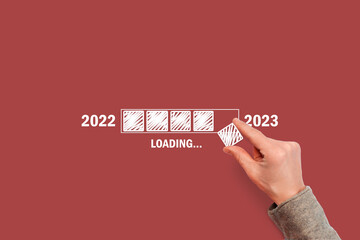 Loading the new year 2023 with the manual addition of drawn squares.