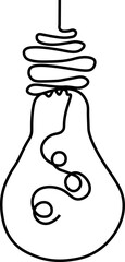 Continuous one line drawing bulb lamp minimalism