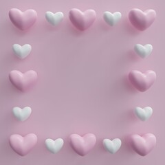 Abstract 3d background with heart. 3d rendering.	