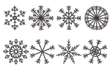 Snowflake sketch hand drawing. new year symbol, decoration