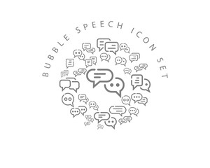 Vector bubble speech icon set