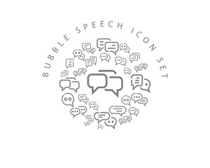 Vector bubble speech icon set