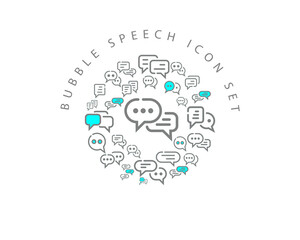 Vector bubble speech icon set