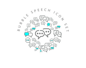 Vector bubble speech icon set