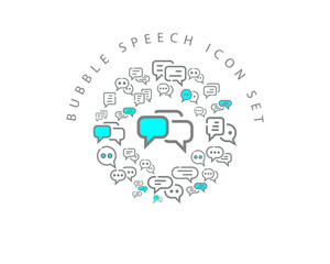 Fototapeta premium Vector bubble speech icon set