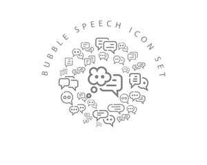 Vector bubble speech icon set