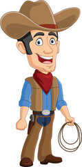 Cartoon cowboy holding a lasso