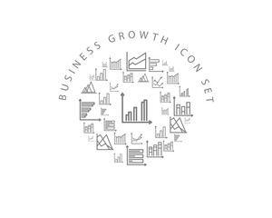 Vector business growth icon set