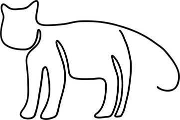 simplicity cat freehand continuous line drawing.