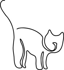 simplicity cat freehand continuous line drawing.