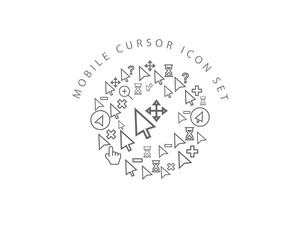 Vector mobile cursor icon set 