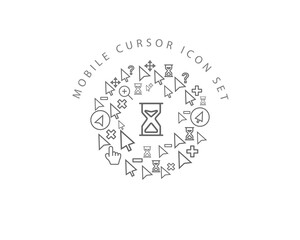 Obraz premium Vector mobile cursor icon set 