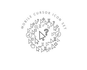 Vector mobile cursor icon set 