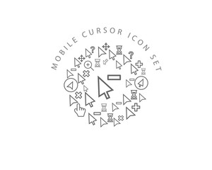Vector mobile cursor icon set 