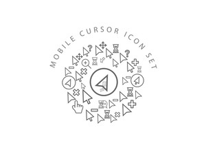 Vector mobile cursor icon set 