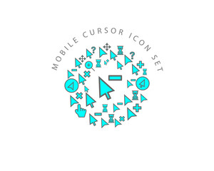Vector mobile cursor icon set 