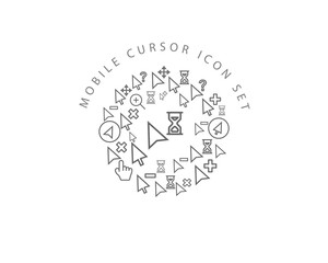 Vector mobile cursor icon set 