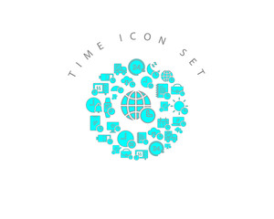 Vector time icon set 