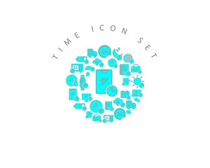 Vector time icon set 