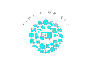 Vector time icon set 