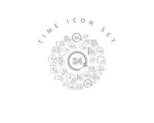 Vector time icon set 