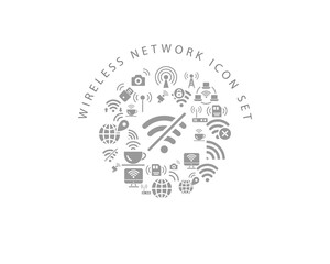 Vector wireless network icon set