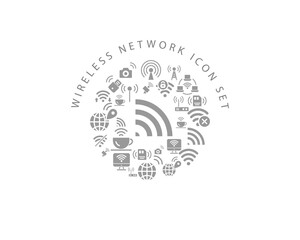 Vector wireless network icon set