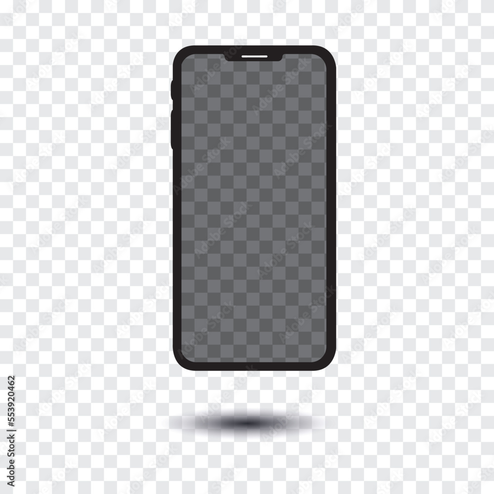 Poster mockup smartphone with shadow isolated background png both the background and screen.