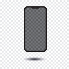 mockup smartphone with shadow isolated background png both the background and screen.