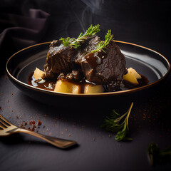 slow cooked beef cheeks - obrazy, fototapety, plakaty