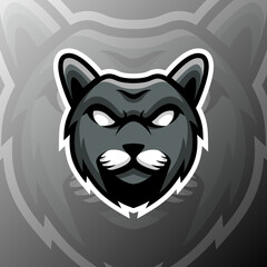 vector graphics illustration of a cat in esport logo style. perfect for game team or product logo