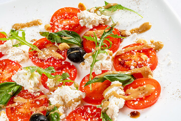 caprese salad on the white background