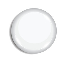 blank white glossy badge isolated on a white background