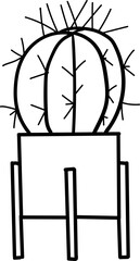 House plant, succulent in a pot. Outline illustration. This art is perfect for invitation cards, spring decor, greeting cards, logo design, branding design, posters, scrapbooking, print, wallpaper, et