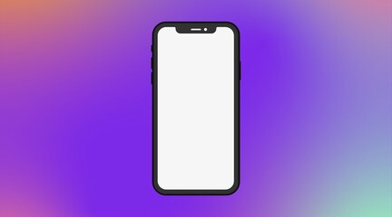 modern mobile phone with gradient background