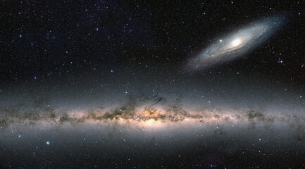 Our galaxy is milky way, Andromeda galaxy, in the background 