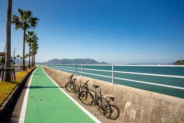 Shimanami kaido cycling route, Japan.	